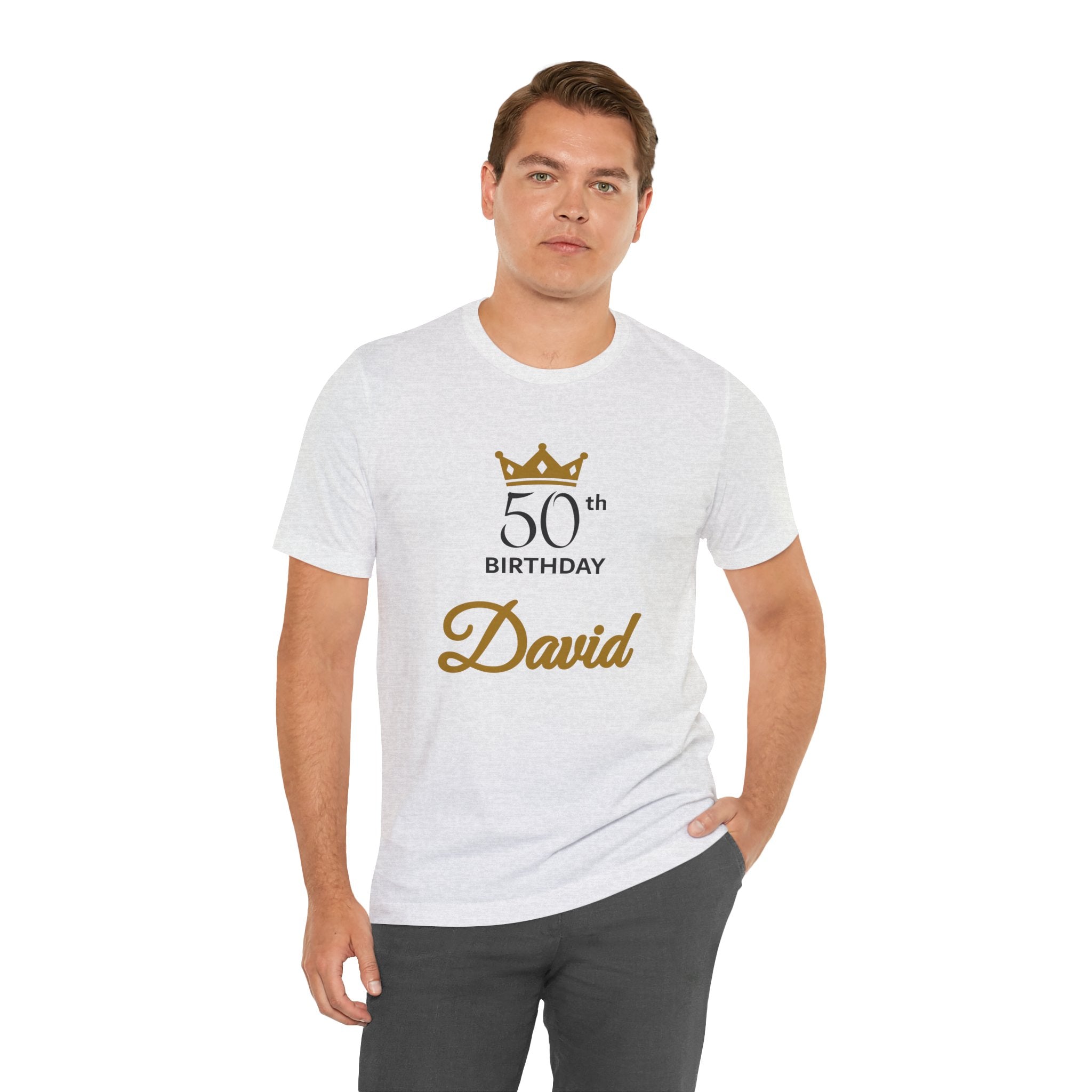50th Birthday T-Shirt — Personalized Name Crown Tee | Custom Birthday King Shirt