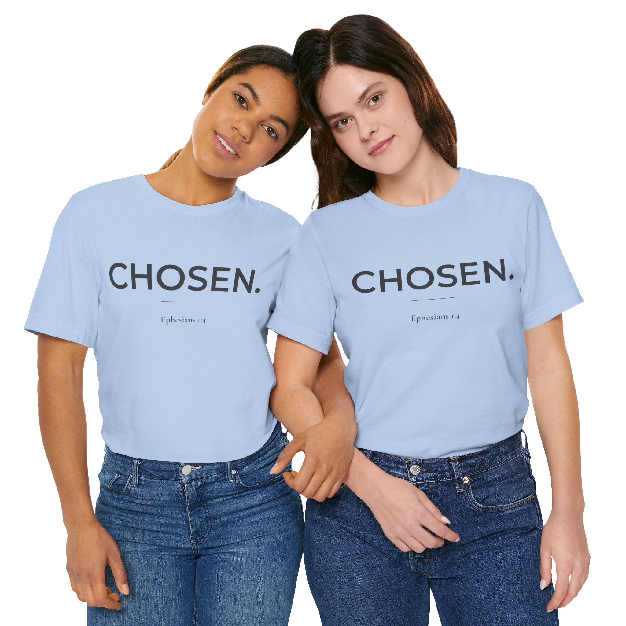 Chosen Christian T-Shirt | Minimalist Bible Verse Tee | Ephesians 1:4 Faith Shirt | Inspirational Christian Gift