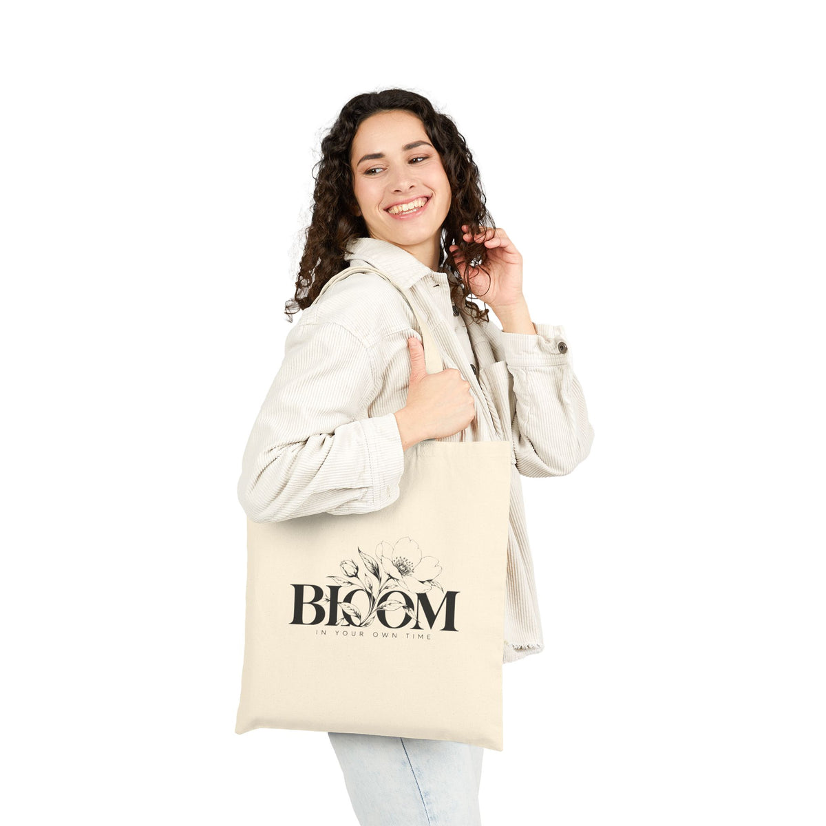 BLOOM Cotton Canvas Tote Bag – Inspirational Everyday Bag