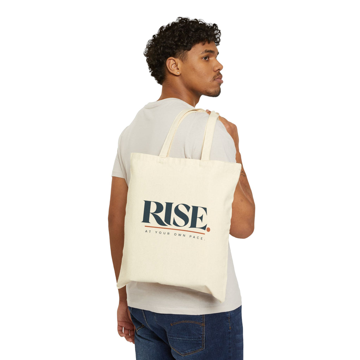 RISE Cotton Canvas Tote Bag – Inspirational Everyday Tote