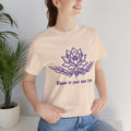 Minimalist Lotus T-Shirt — “Bloom in Your Own Time” Spiritual Growth Tee