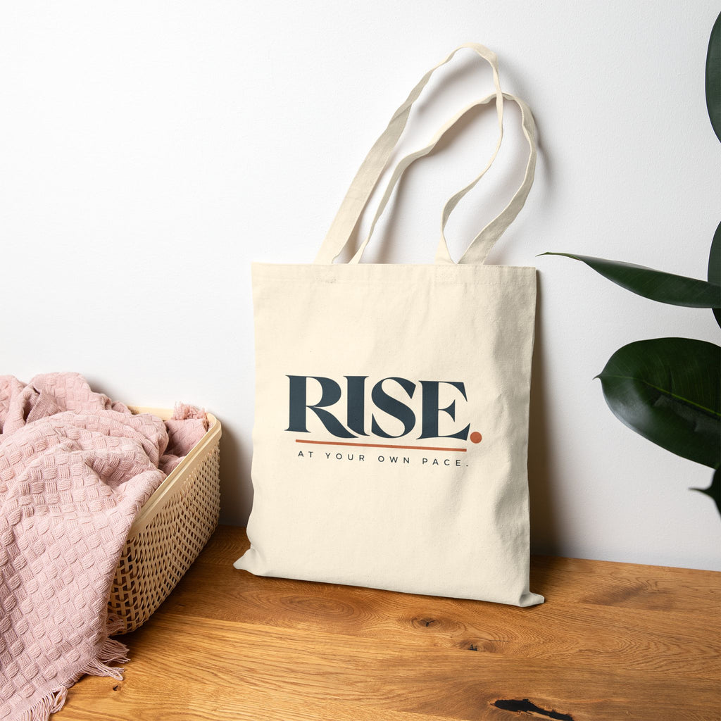 RISE Cotton Canvas Tote Bag – Inspirational Everyday Tote