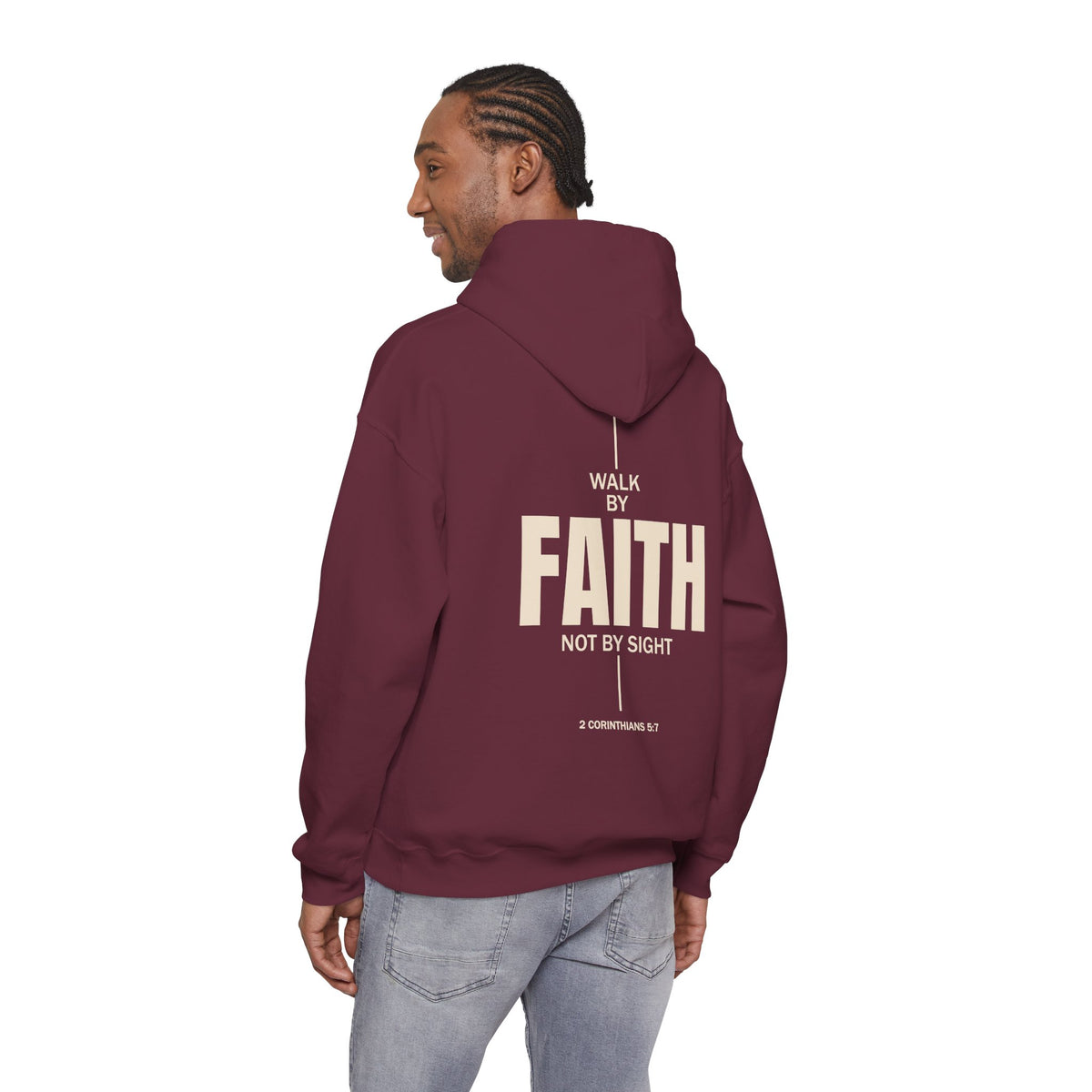 Walk by Faith Hoodie | Christian Graphic Sweatshirt | 2 Corinthians 5:7