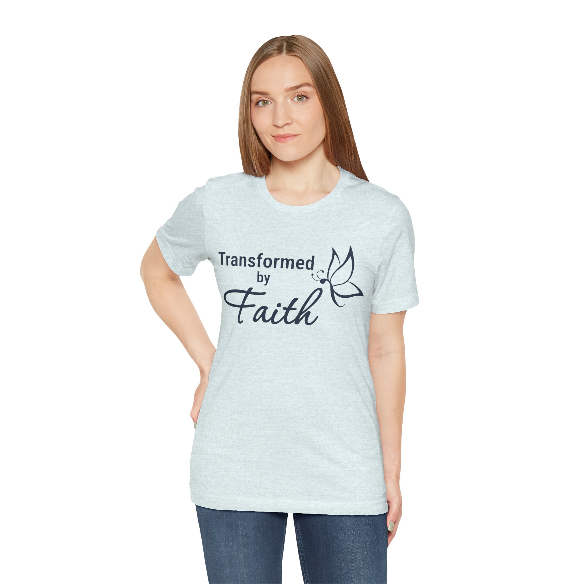 Transformed by Faith T-Shirt – Inspirational Christian Tee | Butterfly Faith Shirt