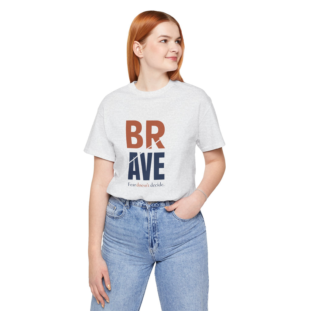 Brave Typography Tee — “BRAVE” Inspirational Graphic T-Shirt
