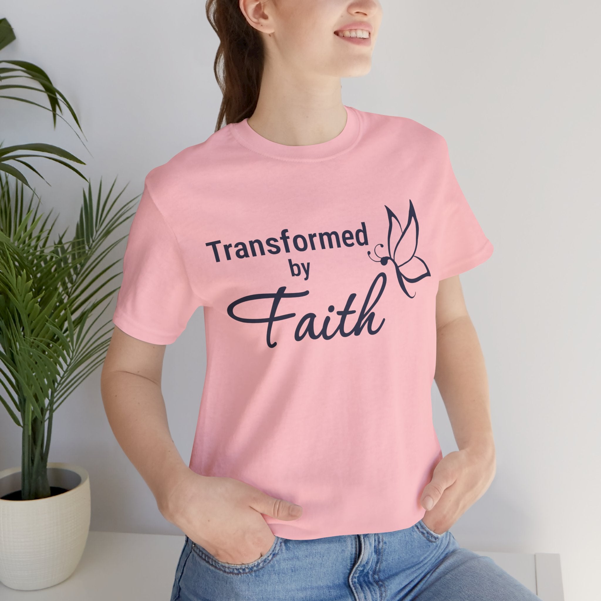 Transformed by Faith T-Shirt – Inspirational Christian Tee | Butterfly Faith Shirt
