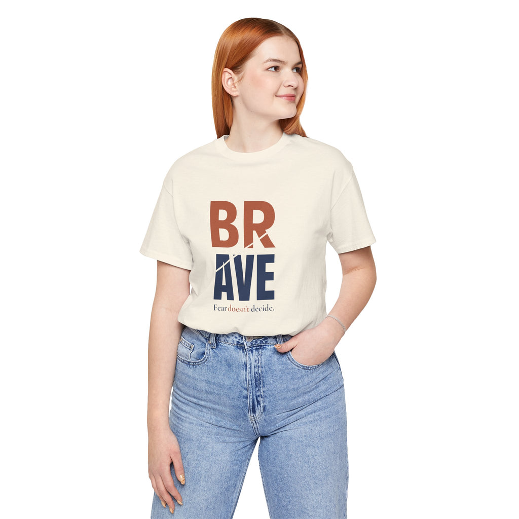 Brave Typography Tee — “BRAVE” Inspirational Graphic T-Shirt