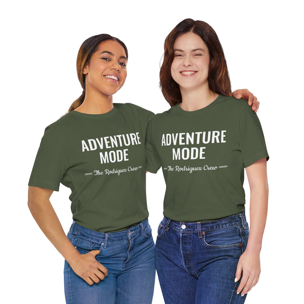 Adventure Mode Shirt – Personalized Family Travel Tee | Custom Last Name Adventure T-Shirt | Matching Vacation Shirt