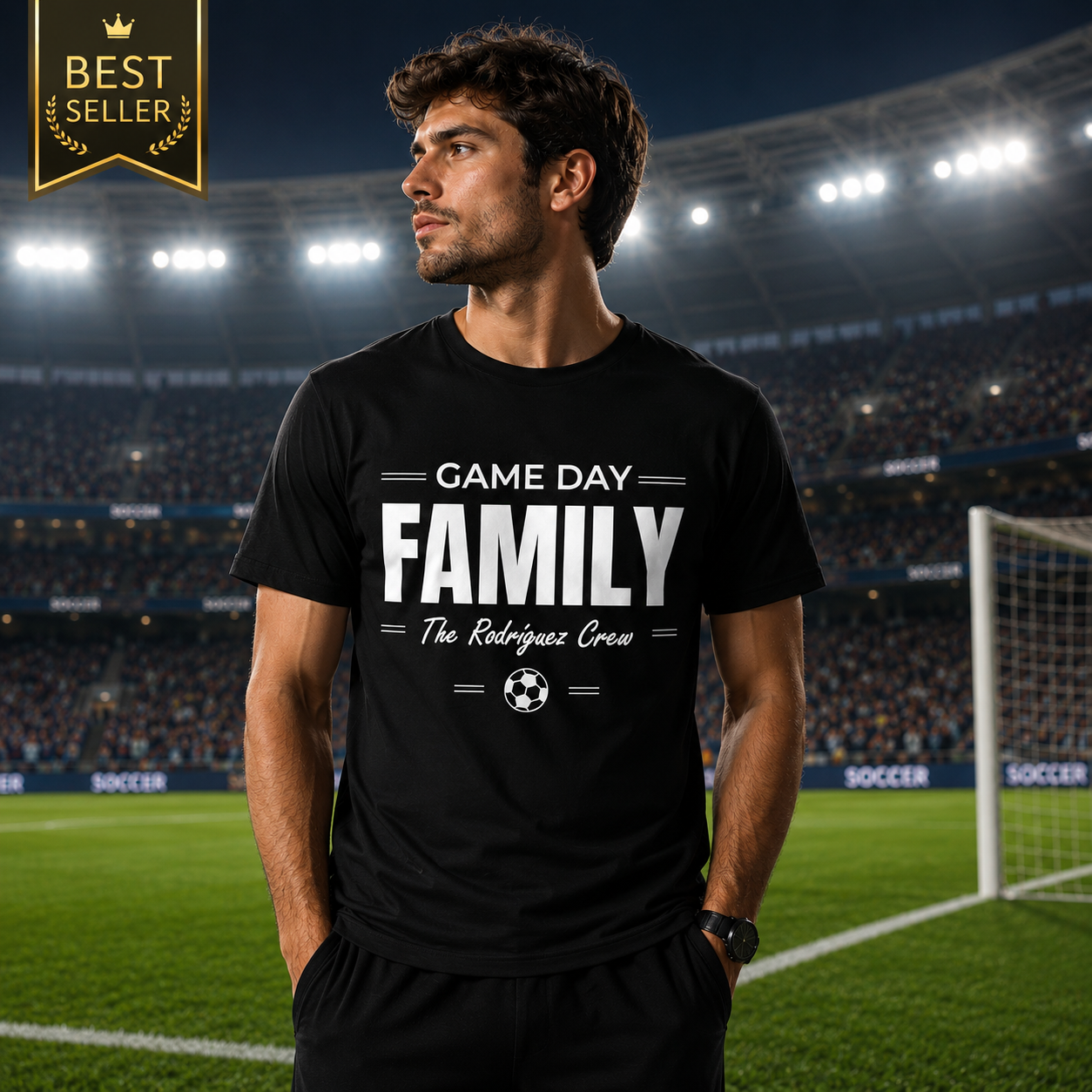 Game Day Family Soccer T-Shirt | Personalized Family Name Tee | Custom Soccer Shirt | Matching Family Outfit | Minimalist Sports Tee