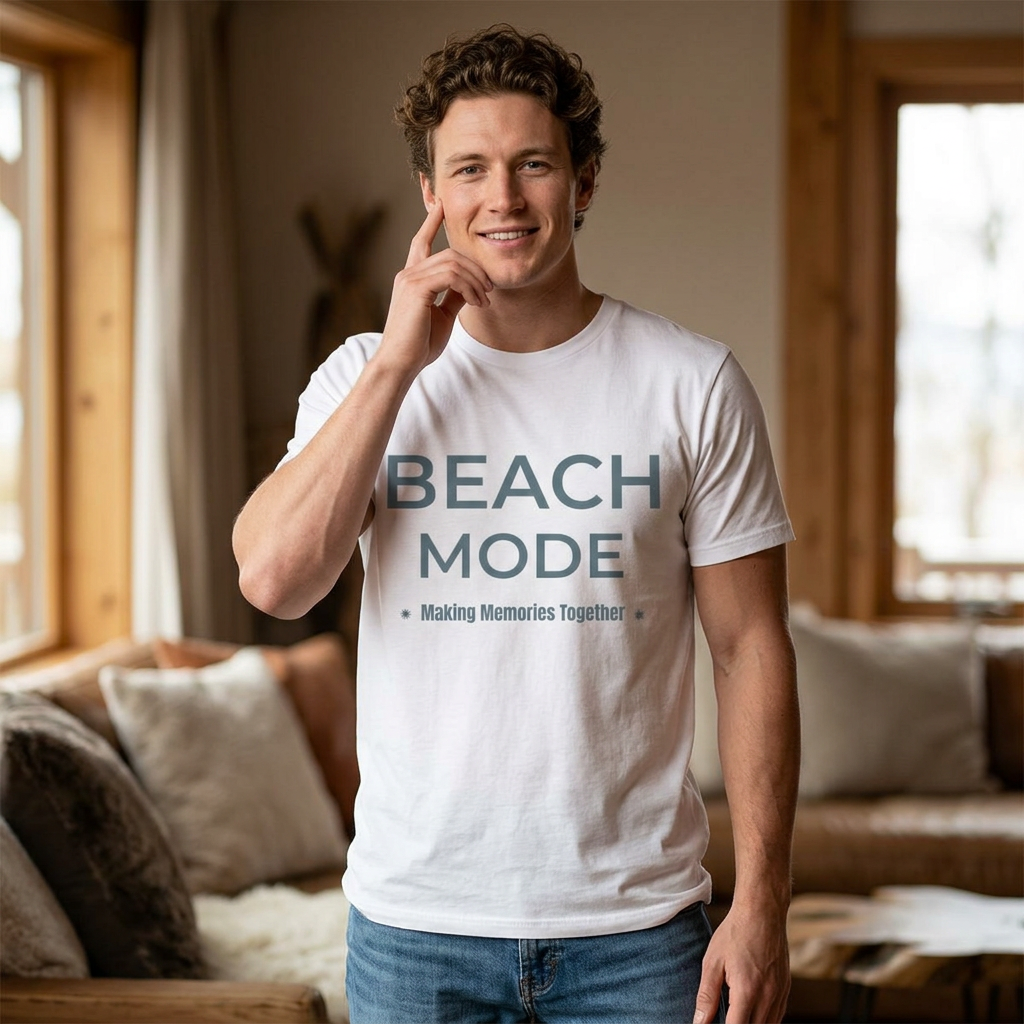 Beach Mode Shirt – Minimalist Beach Vacation Graphic Tee | Summer Travel T-Shirt | Coastal Aesthetic Unisex Tee