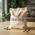 ROOTED Cotton Canvas Tote Bag – Minimalist Inspirational Everyday Bag