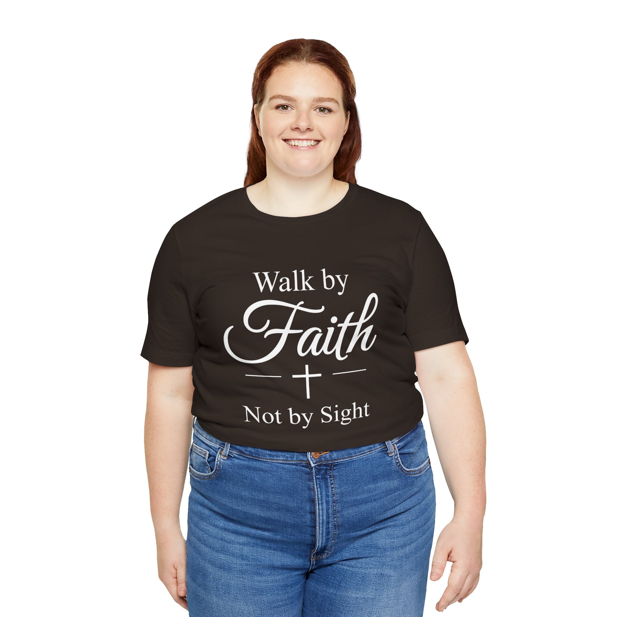 Walk by Faith T-Shirt – Christian Scripture Tee | “Not by Sight” Faith Shirt