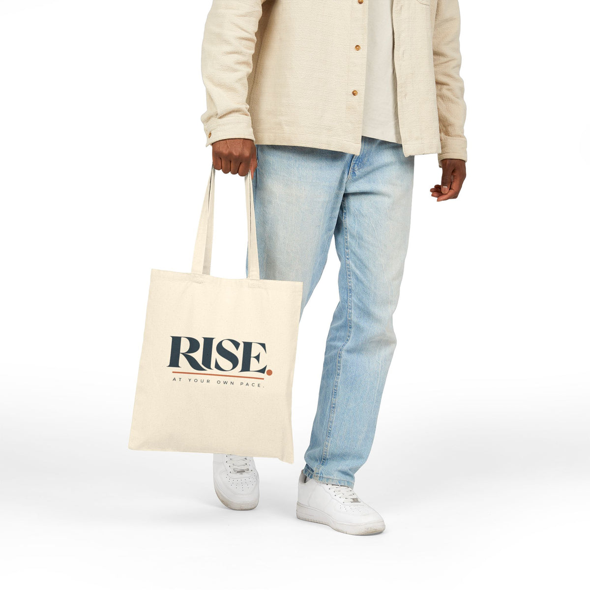 RISE Cotton Canvas Tote Bag – Inspirational Everyday Tote