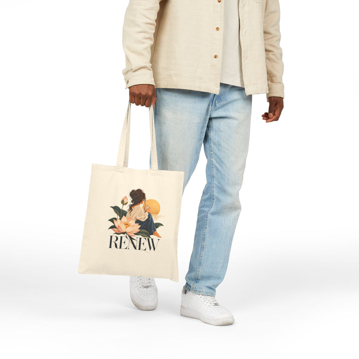 RENEW Lotus Tote Bag | Meaningful Canvas Bag | Inspirational Everyday Tote
