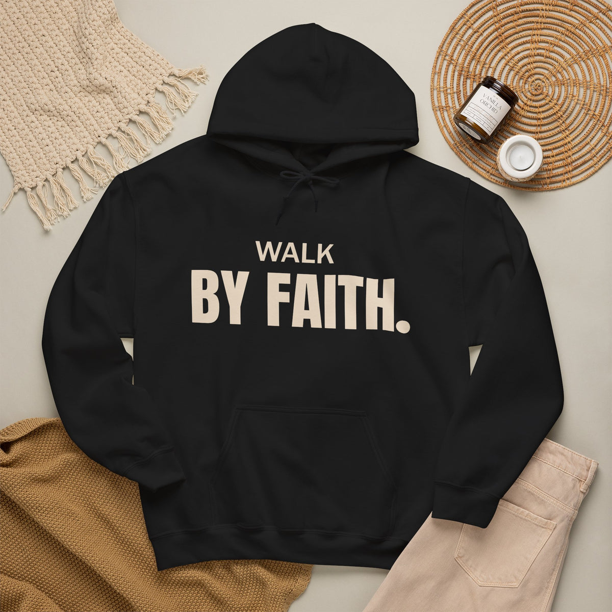 Walk by Faith Hoodie | Christian Graphic Sweatshirt | 2 Corinthians 5:7