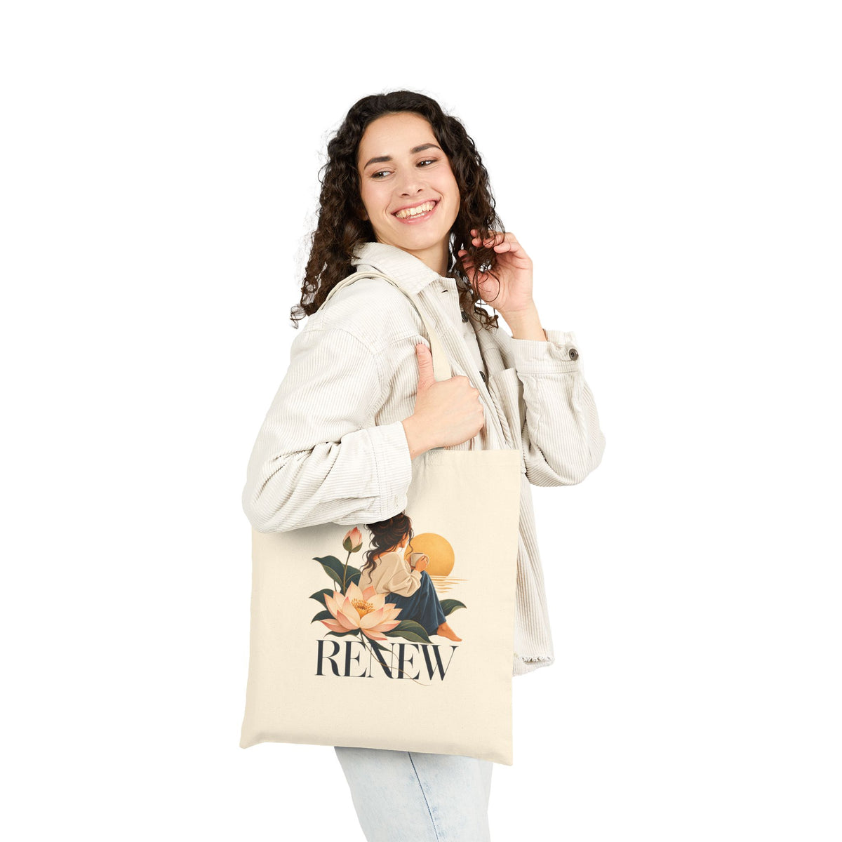 RENEW Lotus Tote Bag | Meaningful Canvas Bag | Inspirational Everyday Tote