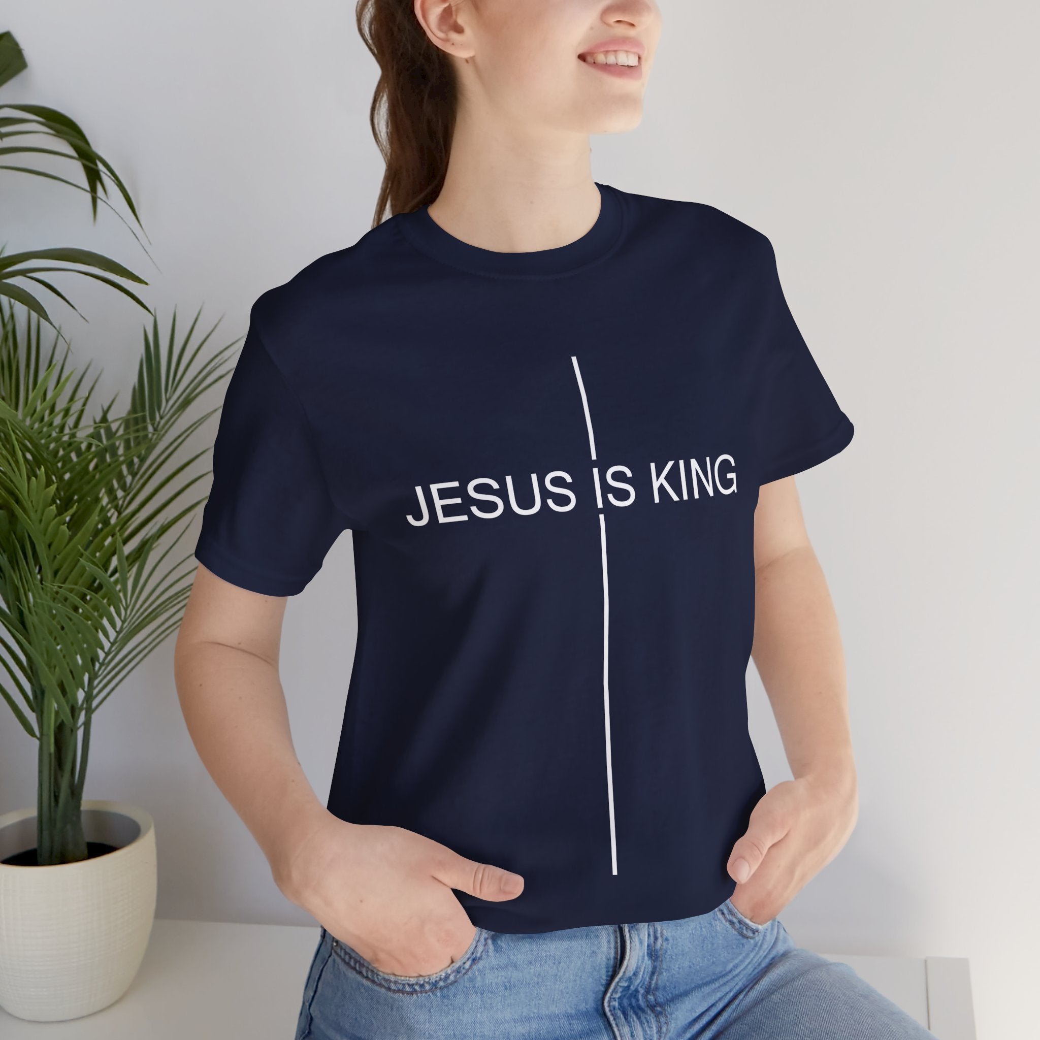 Jesus Is King T-Shirt – Christian Faith Tee | Minimalist Cross Shirt