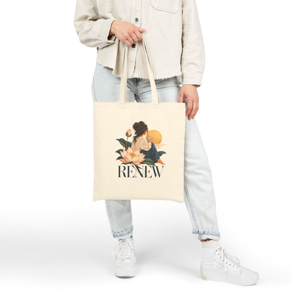 RENEW Lotus Tote Bag | Meaningful Canvas Bag | Inspirational Everyday Tote