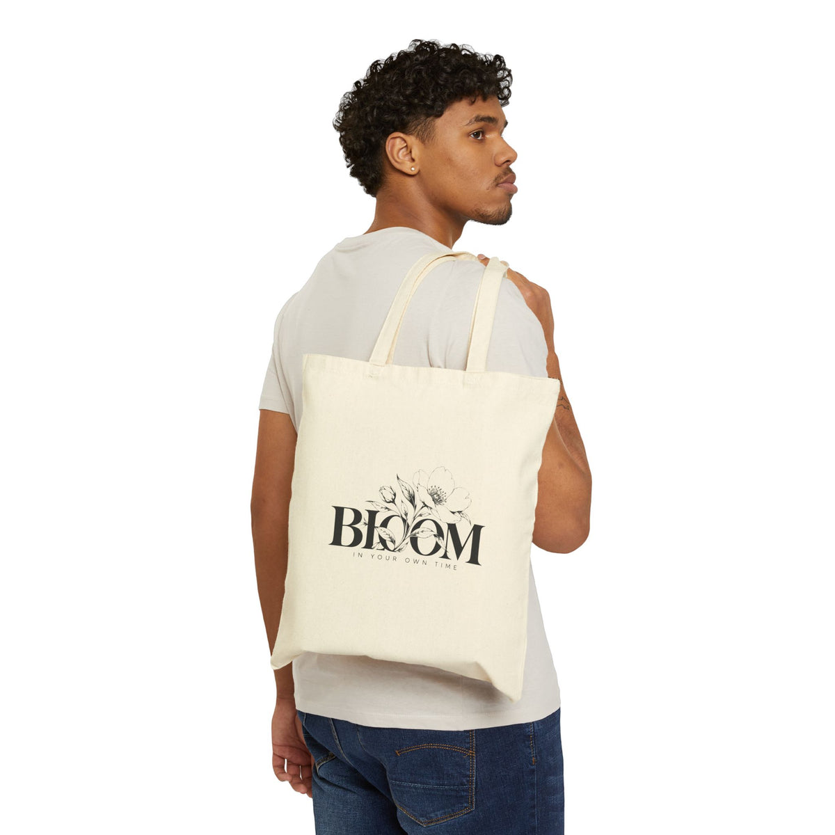 BLOOM Cotton Canvas Tote Bag – Inspirational Everyday Bag