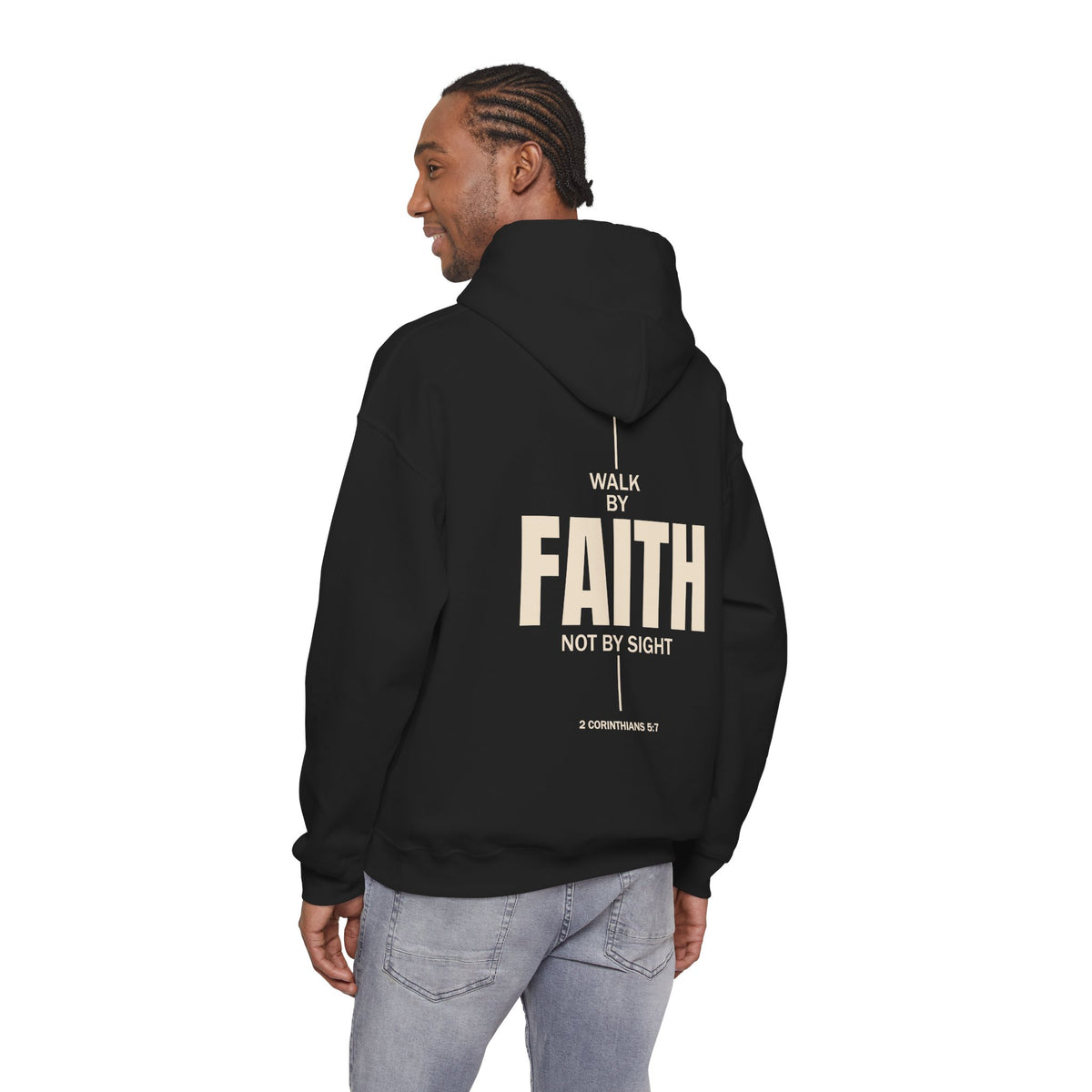 Walk by Faith Hoodie | Christian Graphic Sweatshirt | 2 Corinthians 5:7