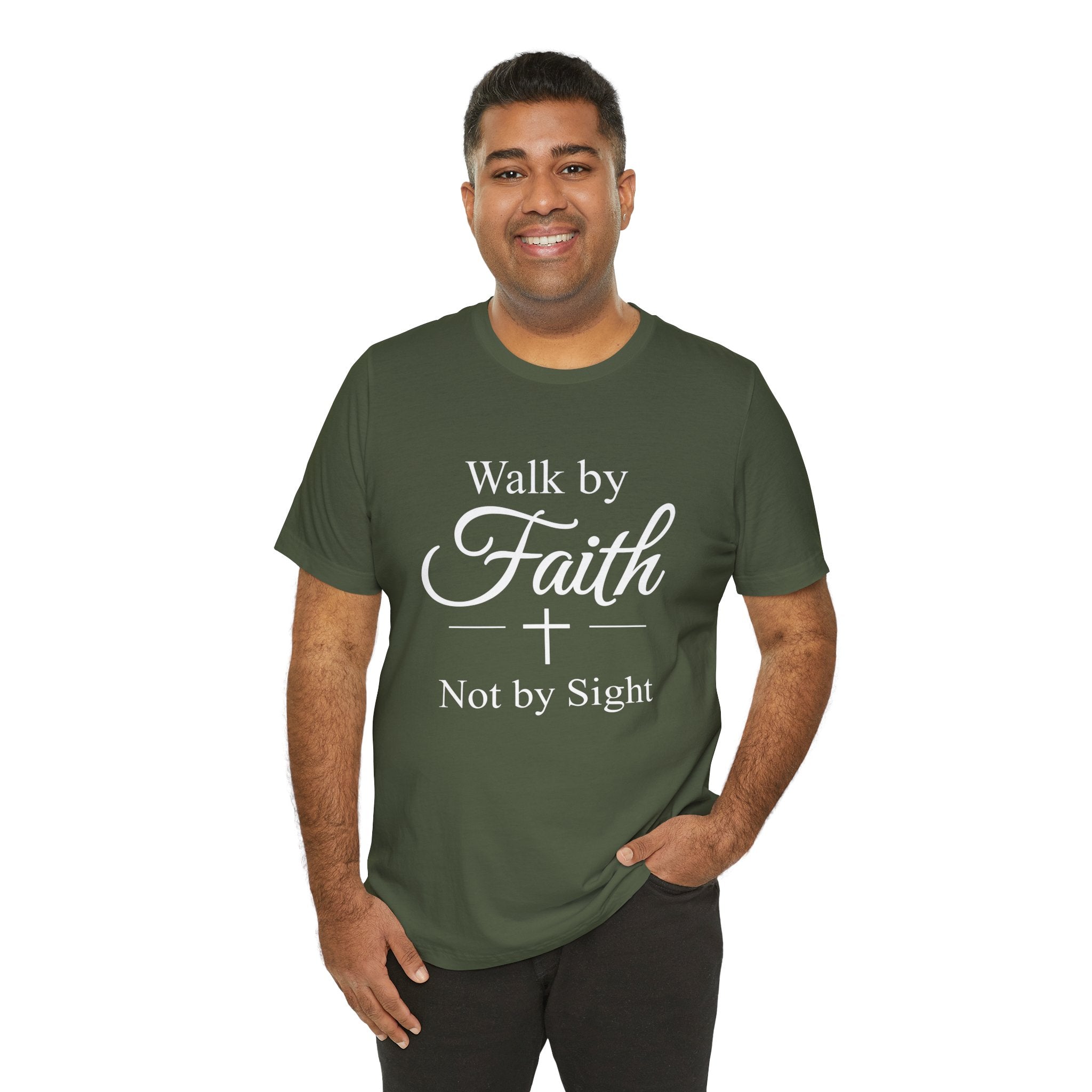 Walk by Faith T-Shirt – Christian Scripture Tee | “Not by Sight” Faith Shirt